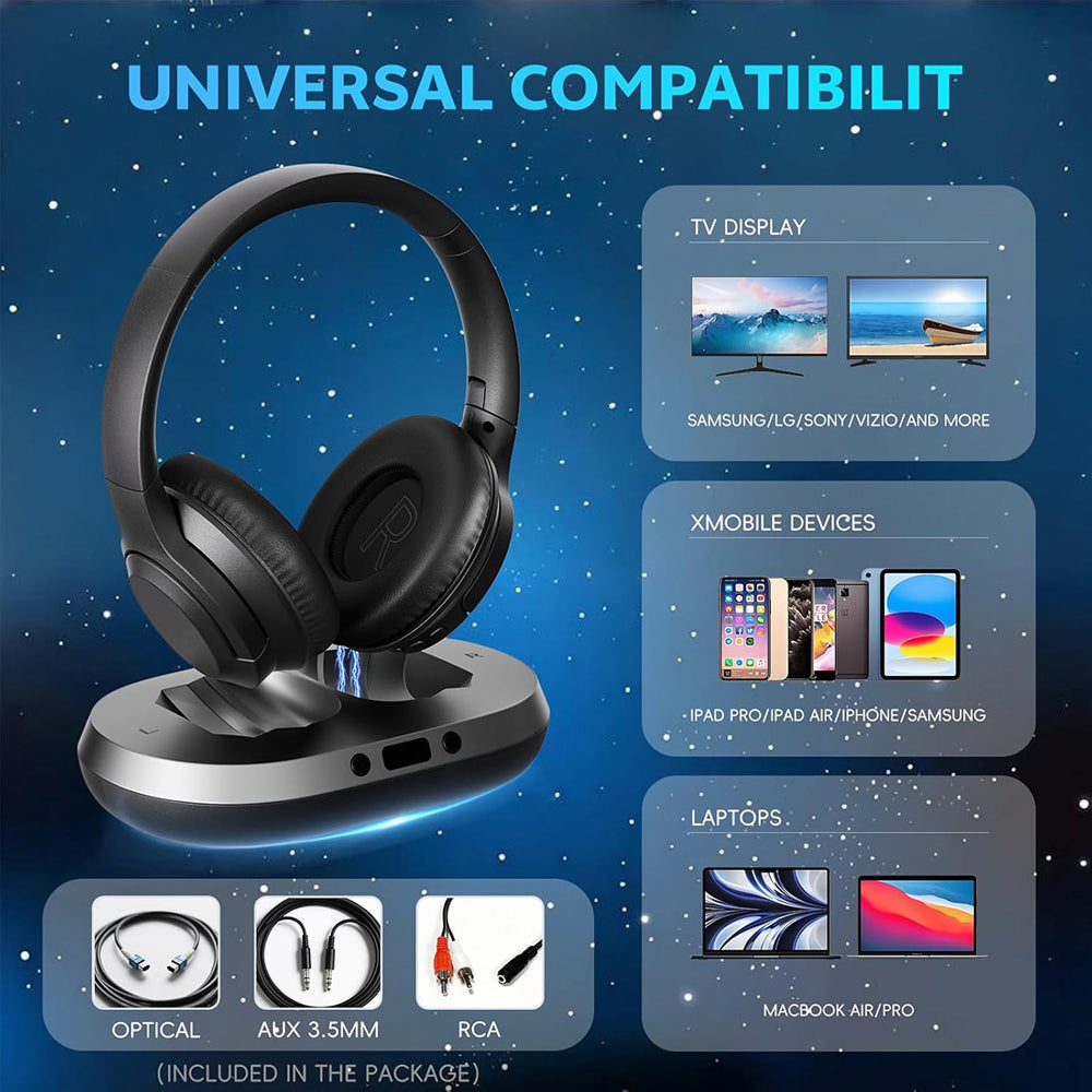 CozeTone V2 TV Headphones For Hearing Impaired