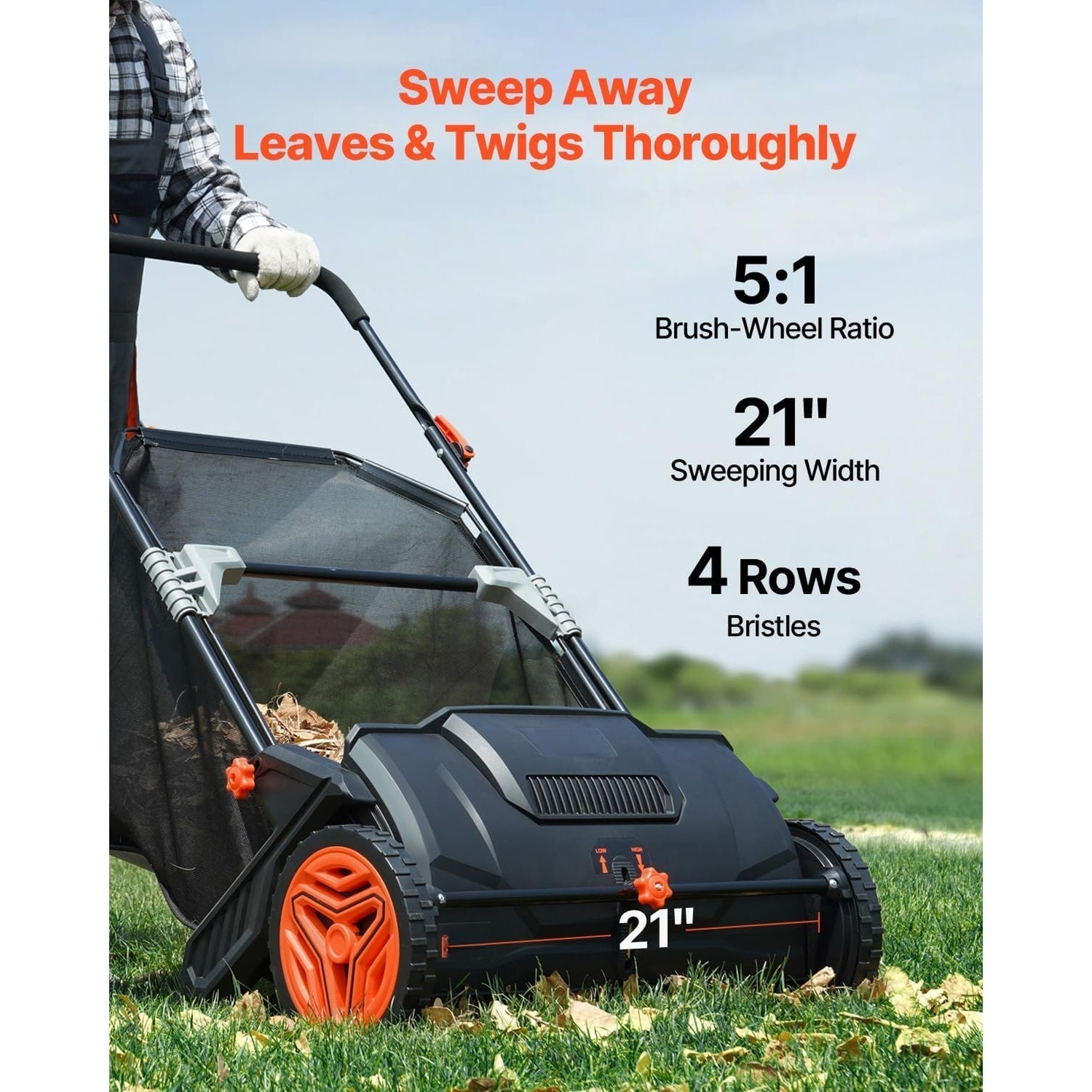TurfoTidy Push Lawn Sweeper