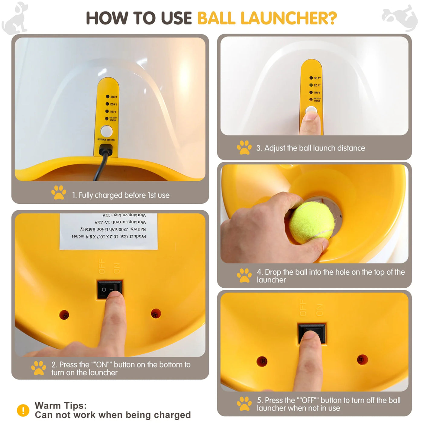 BalopRush Automatic Dog Ball Launcher