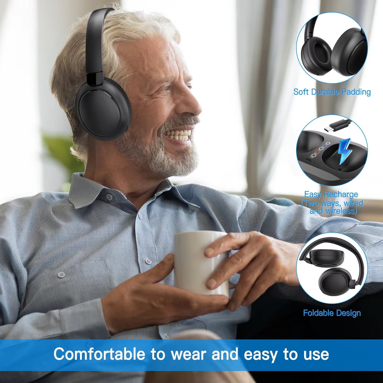 CozeTone TV Headphones For Seniors