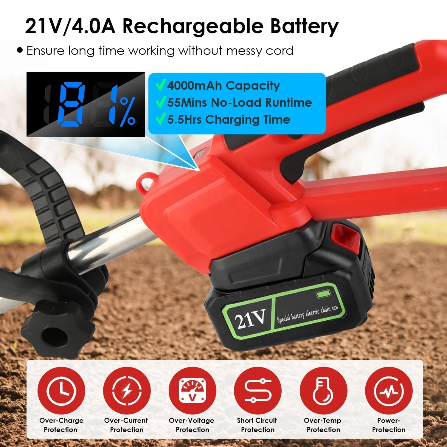 Digrootix Battery Powered Tiller