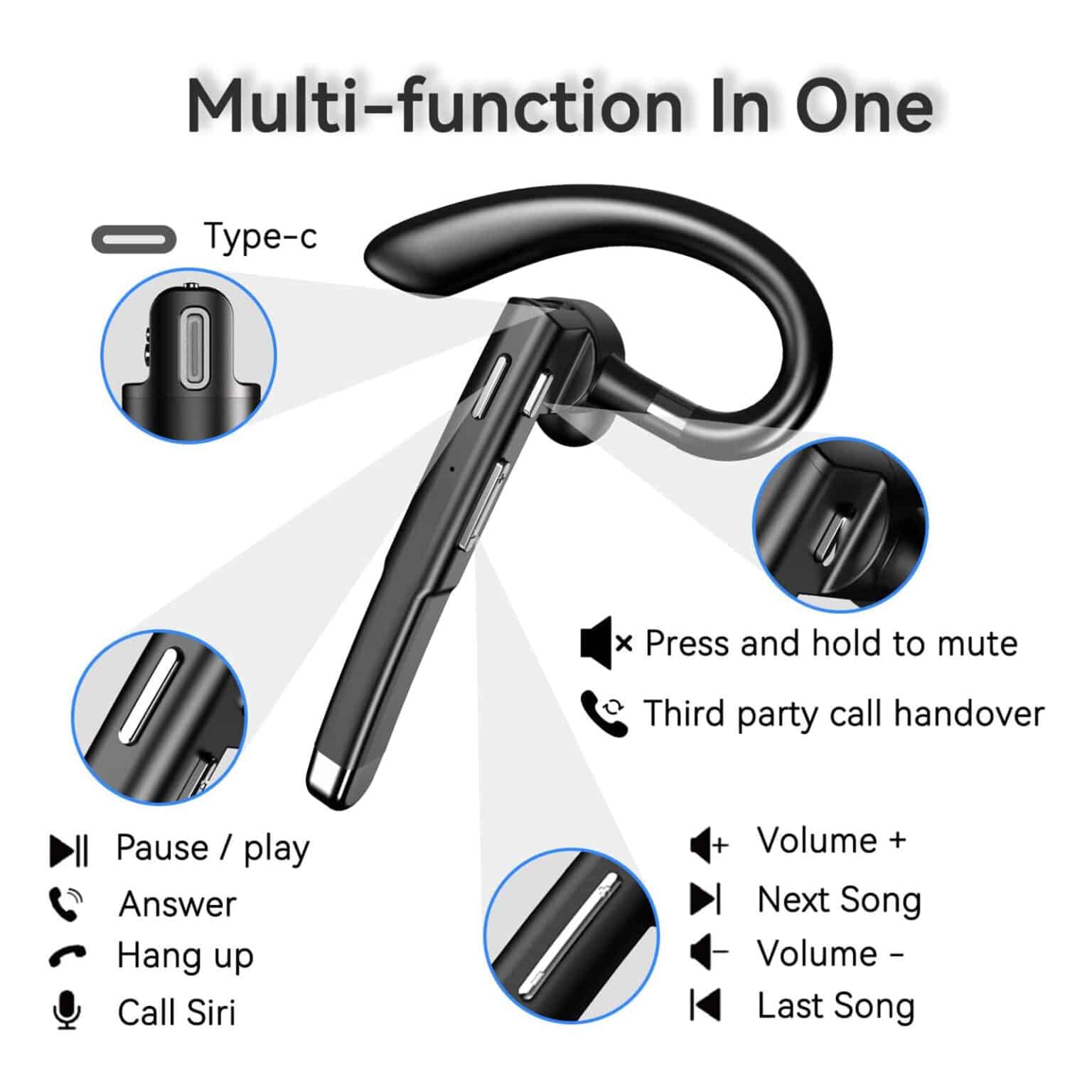 EzyTalux CVC8.0 Noise Cancelling Bluetooth 5.2 Headset