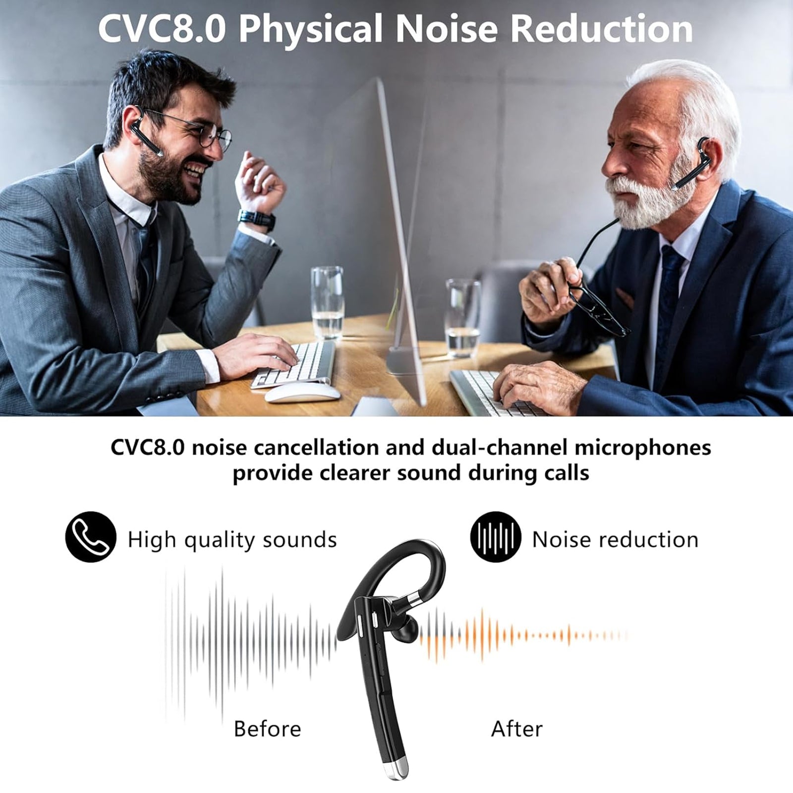 EzyTalux Bluetooth Headset For Cell Phone