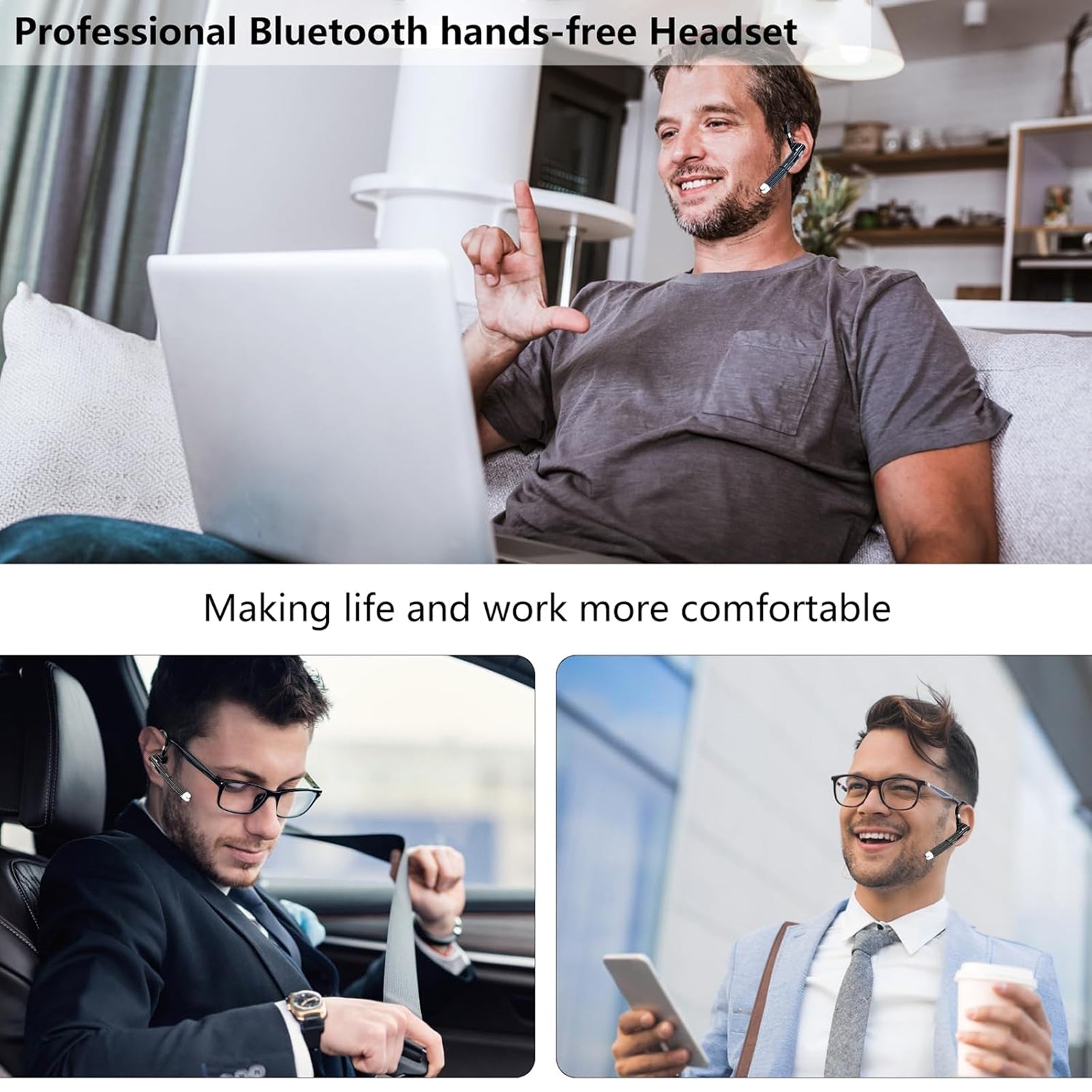 EzyTalux Bluetooth Headset For Cell Phone