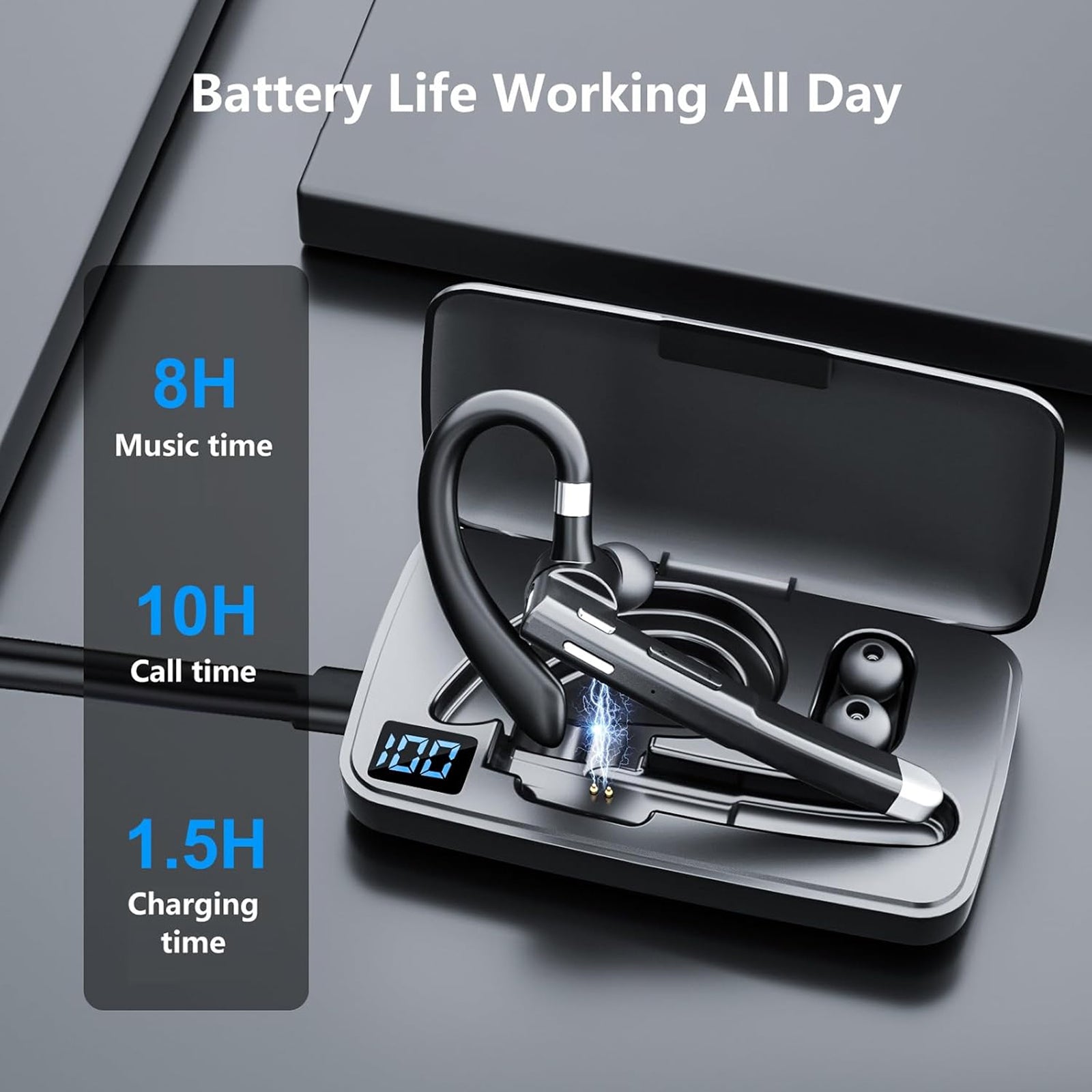 EzyTalux Bluetooth Headset For Cell Phone