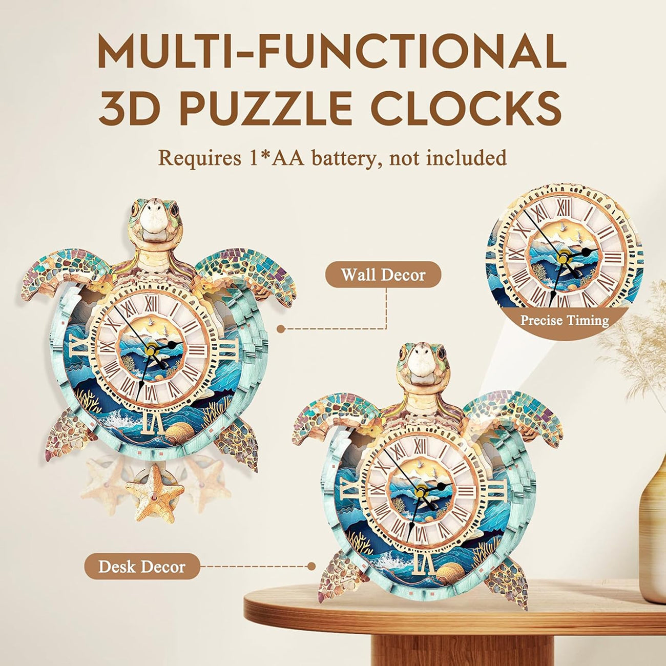 TurtTimex Sea Turtle Puzzle Clock