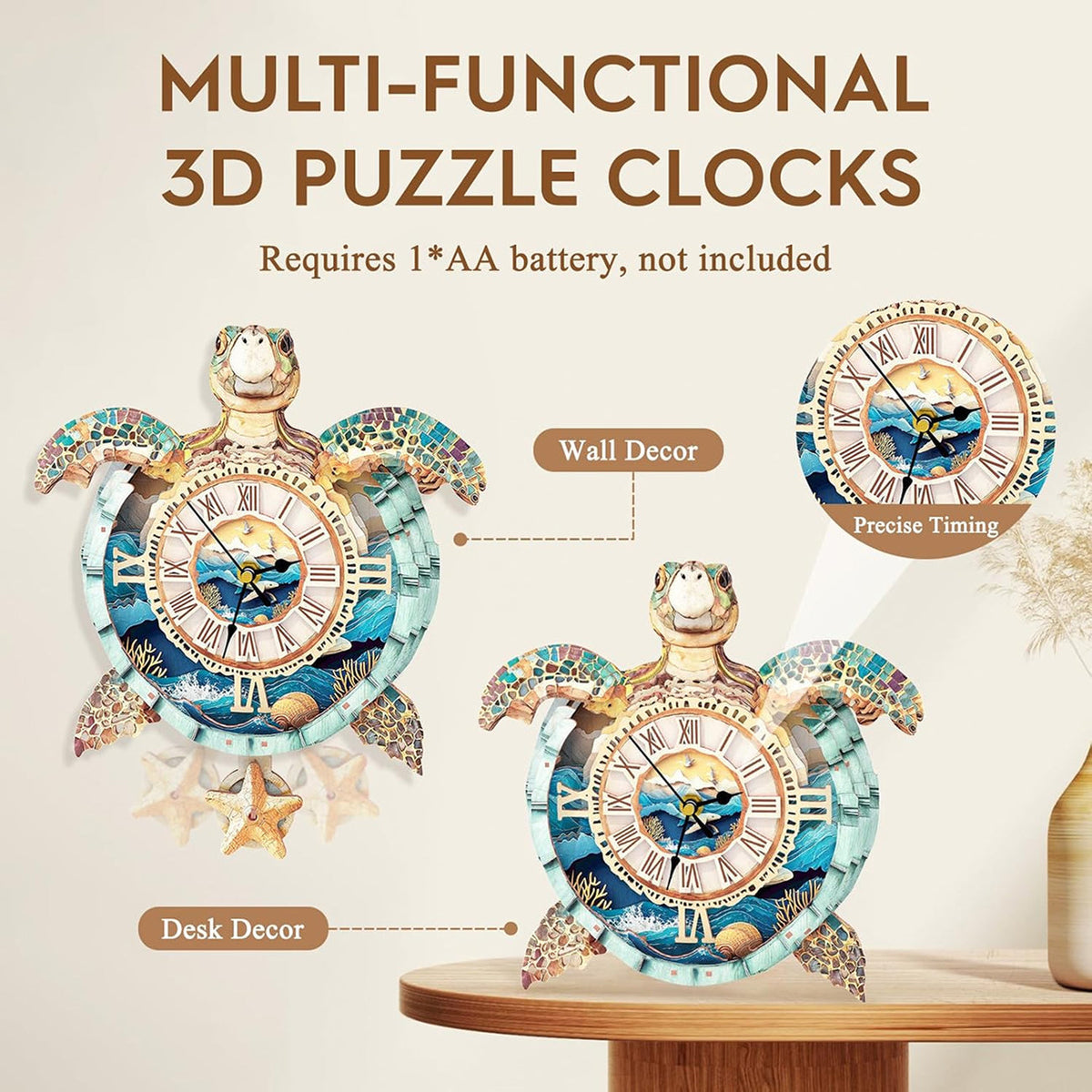 TurtTimex Sea Turtle Puzzle Clock