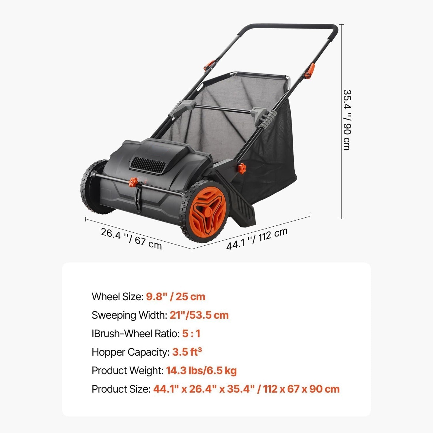 TurfoTidy Push Lawn Sweeper