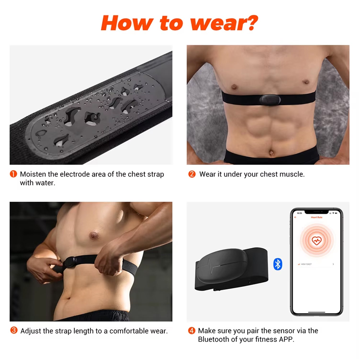 Pulseonch Chest Strap Heart Rate Monitor