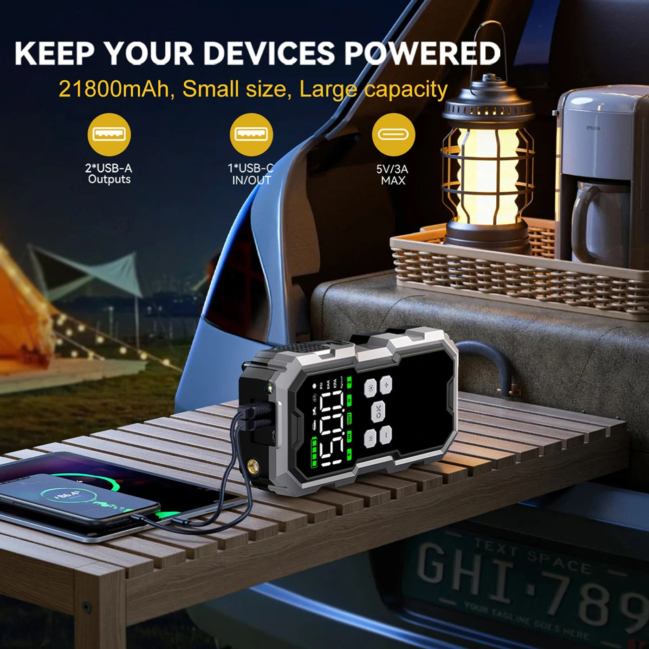 PumAirex Portable Car Jump Starter With Air Compressor