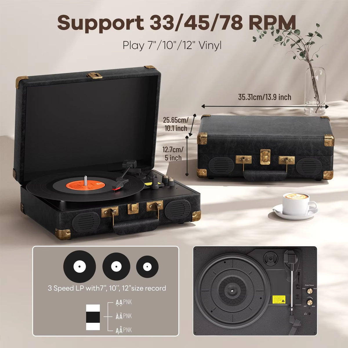 RetroNoxt Vinyl Record Player