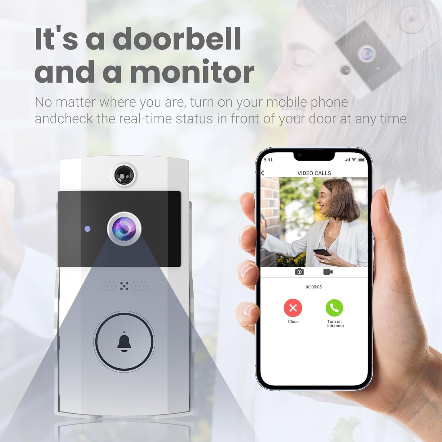 Ringixdo No Subscription Doorbell Camera