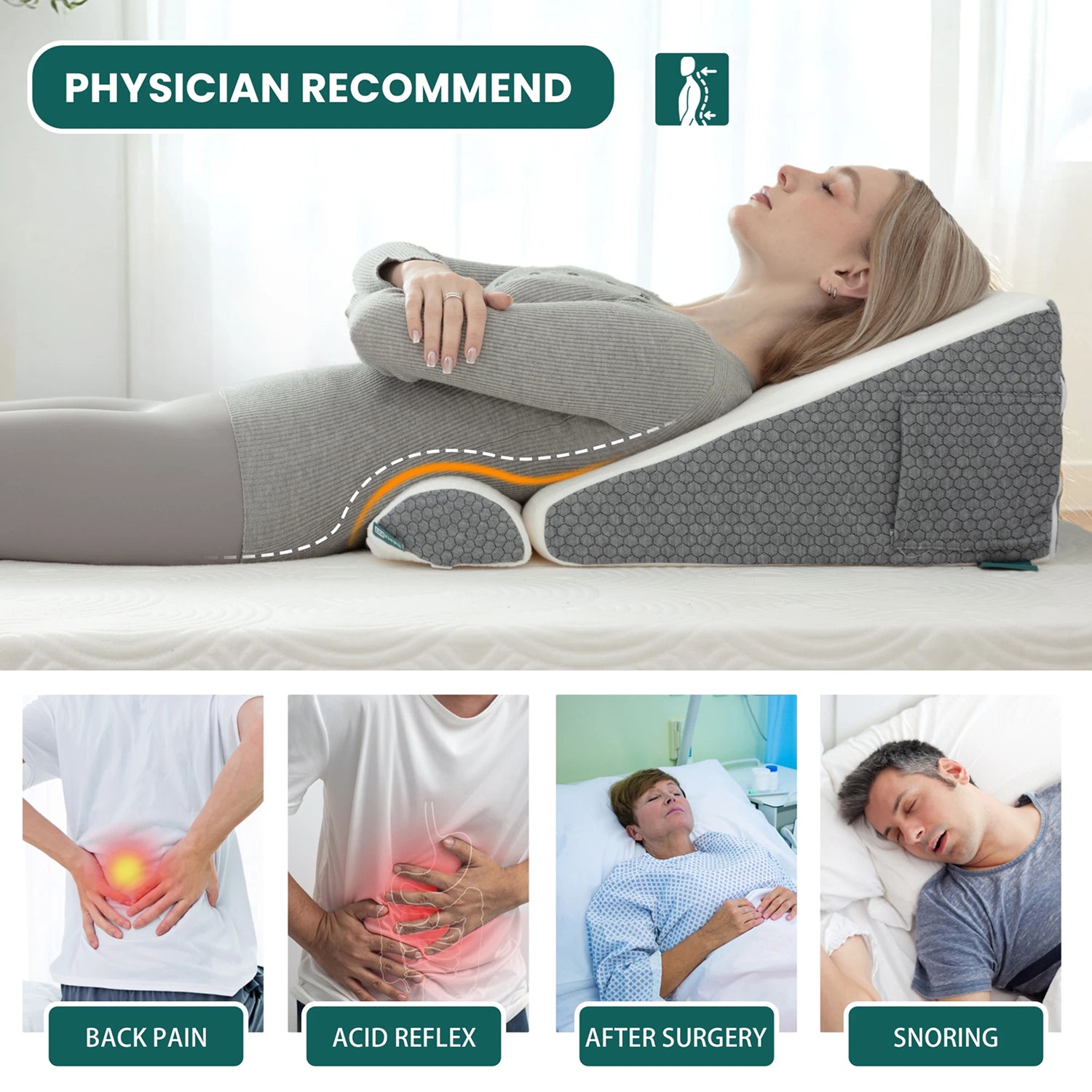 Somnoxy Wedge Pillow For Acid Reflux