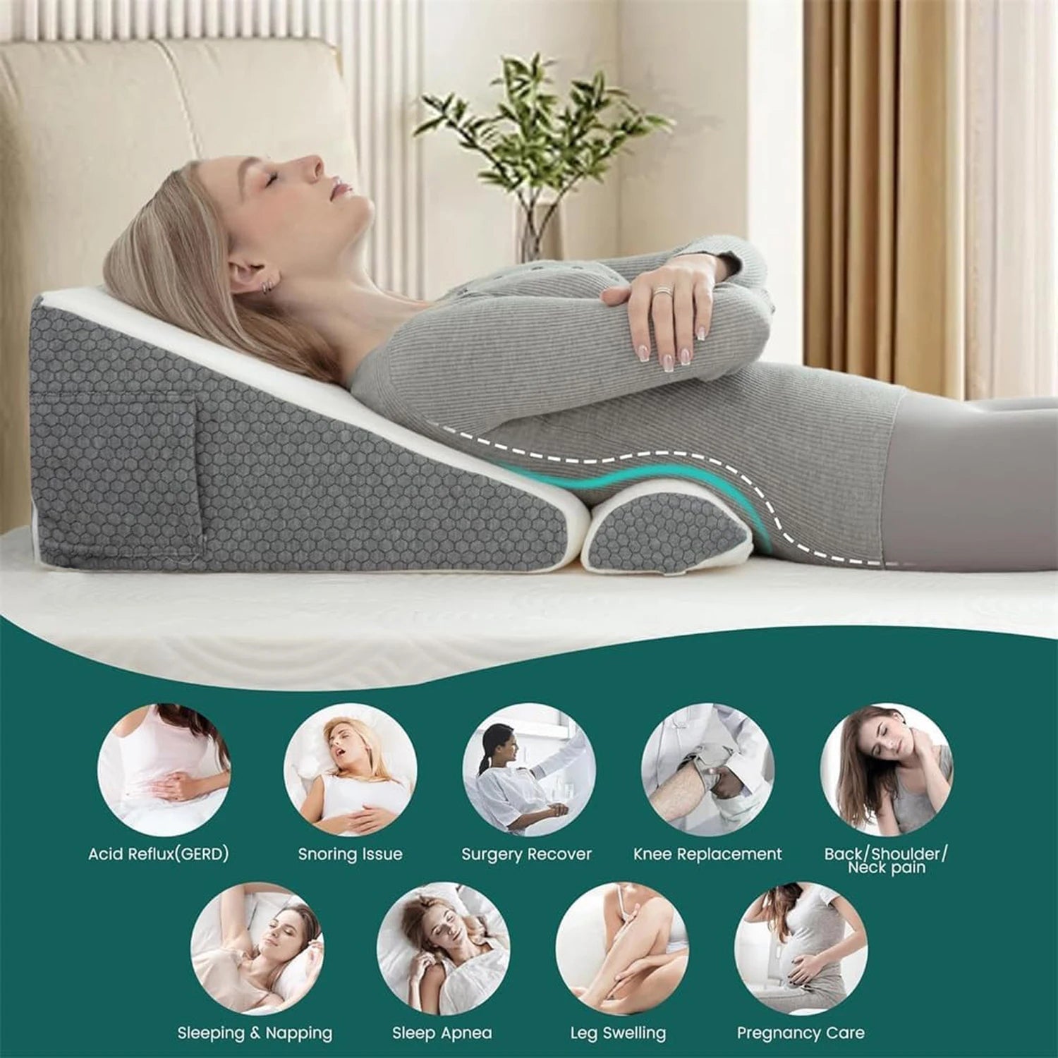 Somnoxy Wedge Pillow For Acid Reflux