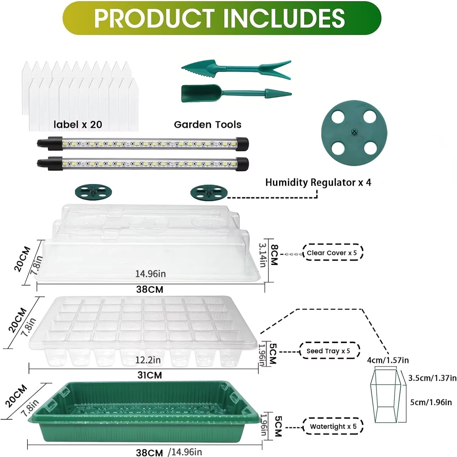 Sprotiex Seed Starter Tray with Grow Light